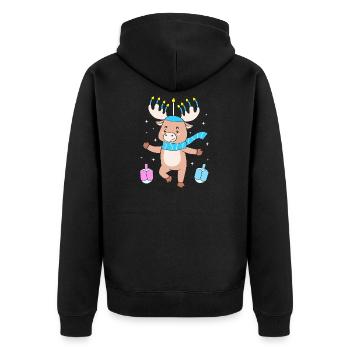 Hanoukka Hanoukka Hanoucca - Veste à capuche bio Premium Unisexe - noir - Dos - Nico (187cm)