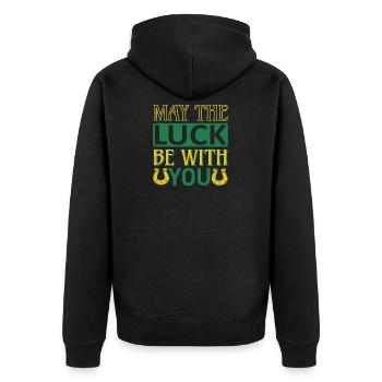 Que la chance soit avec vous - Veste à capuche bio Premium Unisexe - noir - Dos - Nico (187cm)
