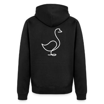 Duck or Goose Sketch – Minimalist Motif - Unisex Premium Organic Zip Hoodie - black - Back - Nico (187cm)