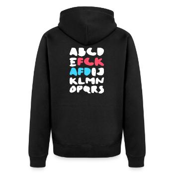 FCK AFD | Political Statement Design - Unisex Premium Organic Zip Hoodie - black - Back - Nico (187cm)