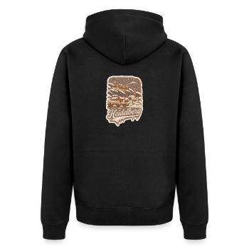 Heidelberg snowy city - Unisex Premium Organic Zip Hoodie - black - Back - Nico (187cm)