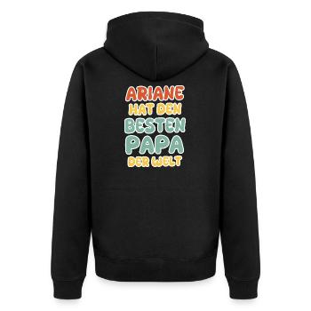 Baby Ariane - Unisex Premium Organic Zip Hoodie - black - Back - Nico (187cm)