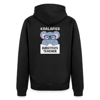 Substitute Teacher Substitute Teacher - Unisex Premium Organic Zip Hoodie - black - Back - Nico (187cm)