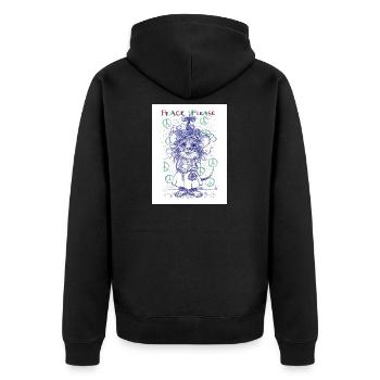 peaceplease - Unisex Premium Organic Zip Hoodie - black - Back - Nico (187cm)