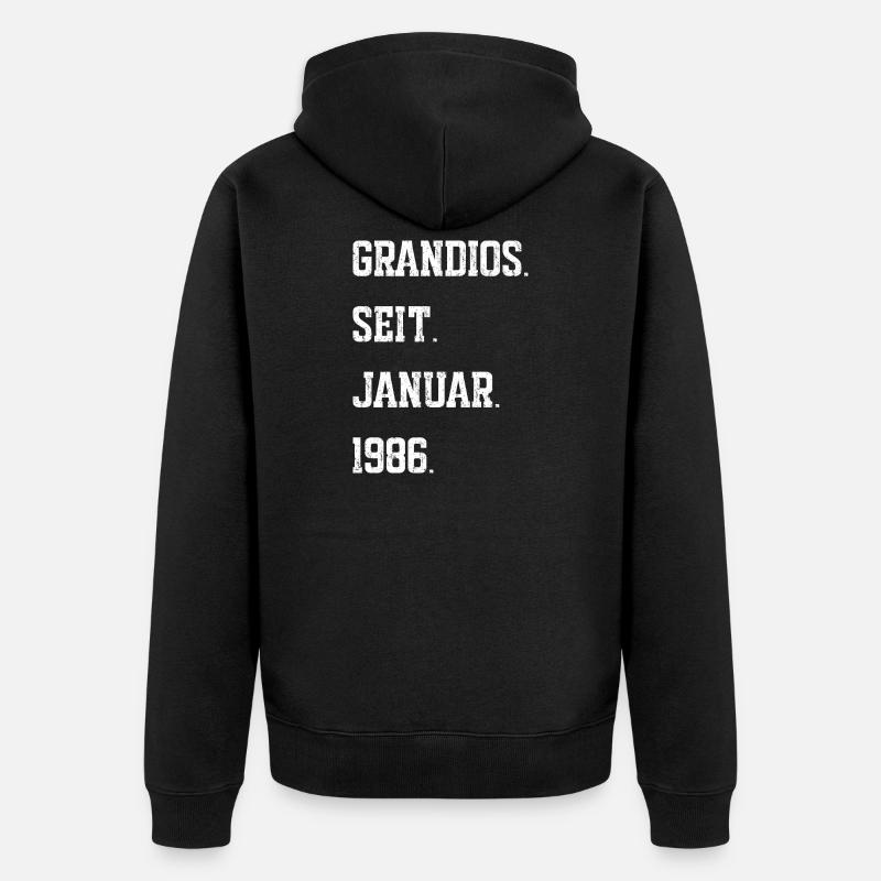 40e anniversaire janvier 1986 - Veste à capuche bio Premium Unisexe - noir