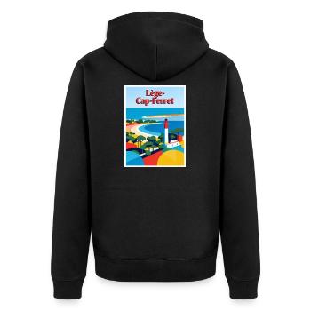 Lège Cap-Ferret Phare rétro - Veste à capuche bio Premium Unisexe - noir - Dos - Nico (187cm)