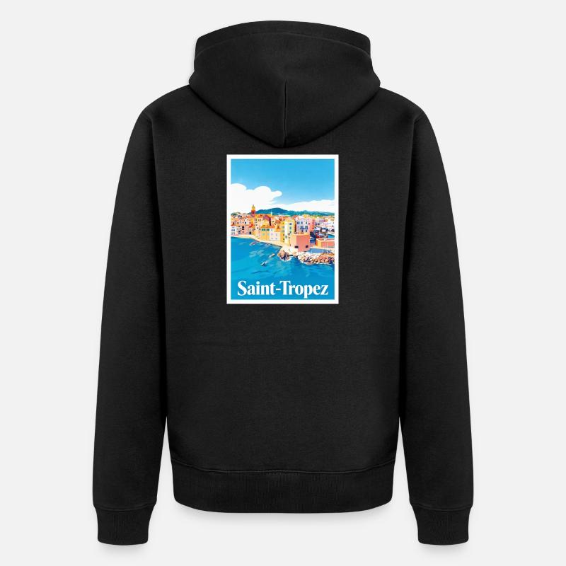 Saint-Tropez Côte d'Azur - Veste à capuche bio Premium Unisexe - noir