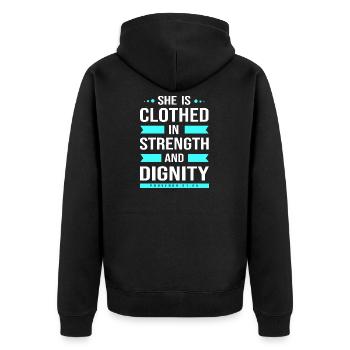 Bible Verse Chapter 31 Bible Proverb Jesus Christ - Unisex Premium Organic Zip Hoodie - black - Back - Nico (187cm)