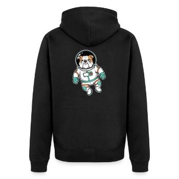 Chien Bulldog Anglais Astronaute Espace - Veste à capuche bio Premium Unisexe - noir - Dos - Nico (187cm)