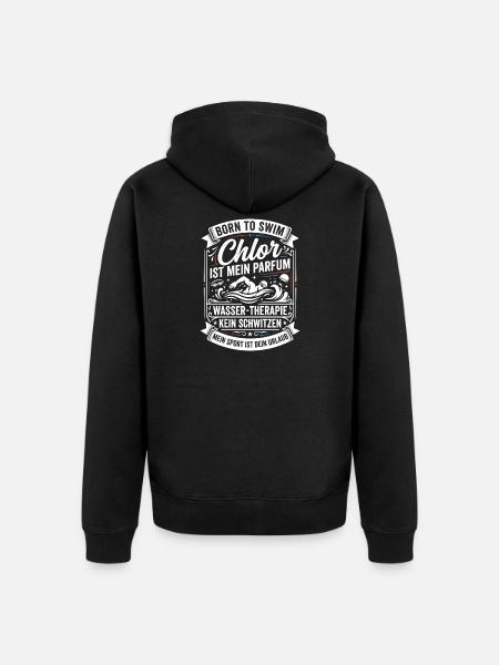 Chlor ist mein Parfum: Schwimm-Style - Unisex Premium Bio Zip Hoodie - Schwarz