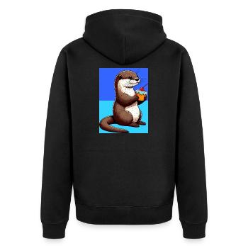 loutre - Veste à capuche bio Premium Unisexe - noir - Dos - Nico (187cm)