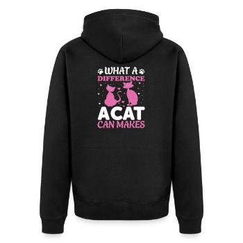 Quelle différence un chat peut faire - Veste à capuche bio Premium Unisexe - noir - Dos - Nico (187cm)
