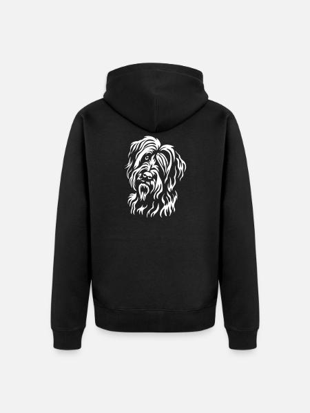 Briard Kopf "Black Edition" - Unisex Premium Bio Zip Hoodie - Schwarz