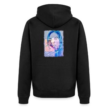 Soul Bird - Unisex Premium Organic Zip Hoodie - black - Back - Nico (187cm)