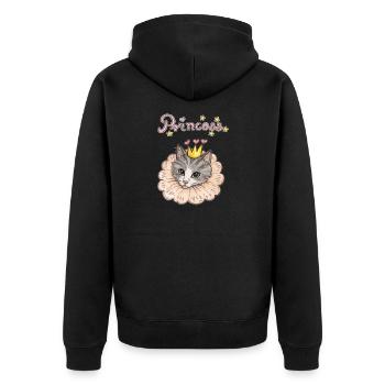 Couronne de la Princesse Chatte - Veste à capuche bio Premium Unisexe - noir - Dos - Nico (187cm)