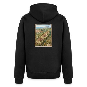 Coastal temple on the hillside Agrigento - Unisex Premium Organic Zip Hoodie - black - Back - Nico (187cm)