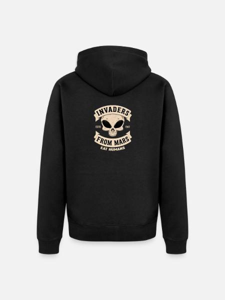 Invaders From Mars - Unisex Premium Bio Zip Hoodie - Schwarz