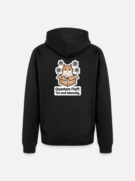 Schrödingers Katze Quantum Fluff Physik - Unisex Premium Bio Zip Hoodie - Schwarz