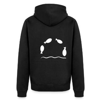 poissons d’eau poissons nagent militants des droits des animaux - Veste à capuche bio Premium Unisexe - noir - Dos - Nico (187cm)