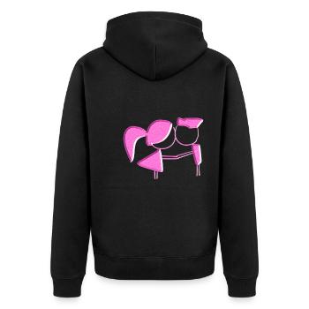 Amoureux Saint-Valentin Symbole Amour - Veste à capuche bio Premium Unisexe - noir - Dos - Nico (187cm)