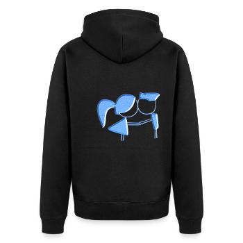 Amoureux Saint-Valentin Symbole Amour - Veste à capuche bio Premium Unisexe - noir - Dos - Nico (187cm)