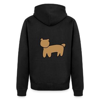 Bear Animal Symbol Brown - Unisex Premium Organic Zip Hoodie - black - Back - Nico (187cm)