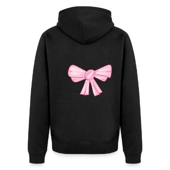 symbole de ruban rose mouche - Veste à capuche bio Premium Unisexe - noir - Dos - Nico (187cm)