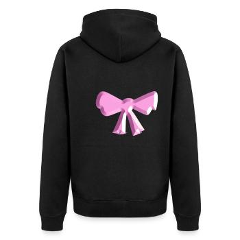 schleife symbol fliege rosa glänzend - Unisex Premium Bio Zip Hoodie - Schwarz - Hinten - Nico (187cm)