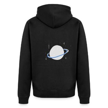 planet weltall sterne symbol - Unisex Premium Bio Zip Hoodie - Schwarz - Hinten - Nico (187cm)