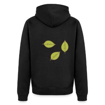 Feuille verte Trois feuilles symbole forme nature - Veste à capuche bio Premium Unisexe - noir - Dos - Nico (187cm)