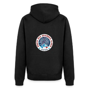 Route des Grandes Alpes V4 | white | 2025 - Unisex Premium Organic Zip Hoodie - black - Back - Nico (187cm)
