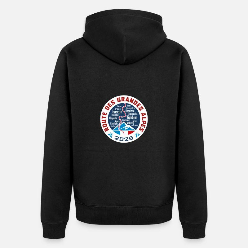 Route des Grandes Alpes V4 | blanc | 2025 - Veste à capuche bio Premium Unisexe - noir