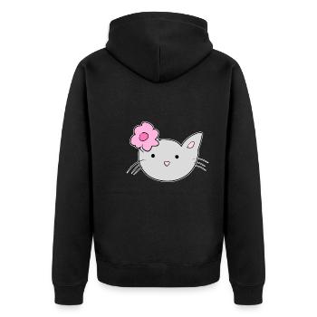 tête de chat fleur animal de compagnie symbole - Veste à capuche bio Premium Unisexe - noir - Dos - Nico (187cm)