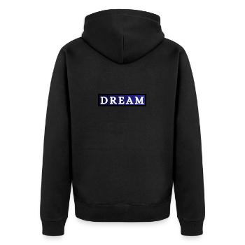 TRAUM - Unisex Premium Bio Zip Hoodie - Schwarz - Hinten - Nico (187cm)