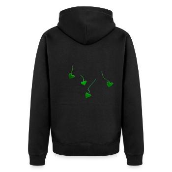 lignes scintillantes de cœurs verts - Veste à capuche bio Premium Unisexe - noir - Dos - Nico (187cm)