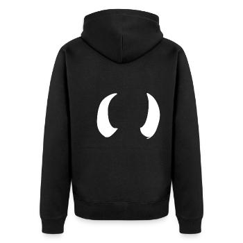 horn hörner symbol widder - Unisex Premium Bio Zip Hoodie - Schwarz - Hinten - Nico (187cm)