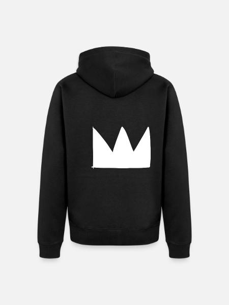 Crown Symbol King Shape - Unisex Premium Organic Zip Hoodie - black