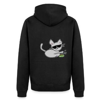 nourriture pour chat chill relax animal symbol TV - Veste à capuche bio Premium Unisexe - noir - Dos - Nico (187cm)