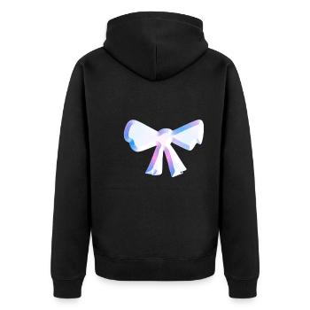 schleife symbol fliege glitzer rosa - Unisex Premium Bio Zip Hoodie - Schwarz - Hinten - Nico (187cm)