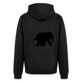 Animal symbole de l’éléphant - Veste à capuche bio Premium Unisexe - noir - Dos - Nico (187cm)