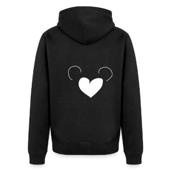 Coeur Symbole Amour - Veste à capuche bio Premium Unisexe - noir - Dos - Nico (187cm)