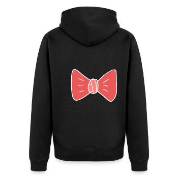 schleife symbol kleidung rot - Unisex Premium Bio Zip Hoodie - Schwarz - Hinten - Nico (187cm)