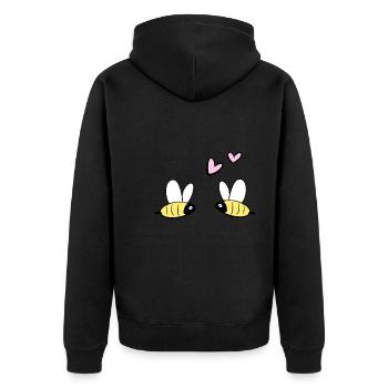 Bees Love Ecosystem Animals Bee Couples - Unisex Premium Organic Zip Hoodie - black - Back - Nico (187cm)