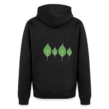 Symbole de plante à feuilles à quatre feuilles - Veste à capuche bio Premium Unisexe - noir - Dos - Nico (187cm)