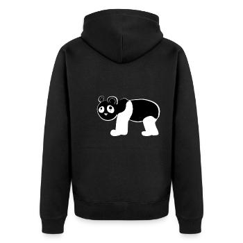 Bär Panda Tier Symbol - Unisex Premium Bio Zip Hoodie - Schwarz - Hinten - Nico (187cm)