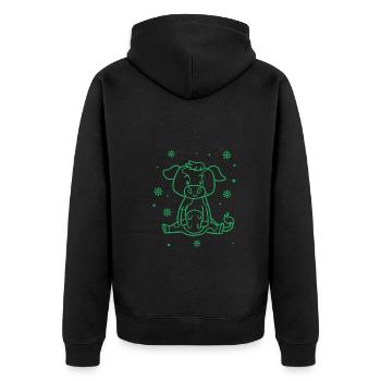 funny cow - Unisex Premium Organic Zip Hoodie - black - Back - Nico (187cm)