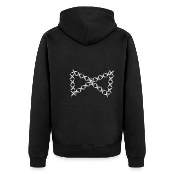 symbol cross form - Unisex Premium Organic Zip Hoodie - black - Back - Nico (187cm)