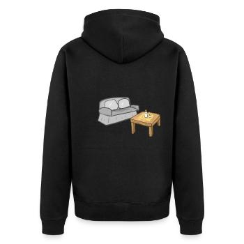 Living Symbol Table Sofa Living Room - Unisex Premium Organic Zip Hoodie - black - Back - Nico (187cm)