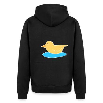 canard oiseau volant animal symbole eau - Veste à capuche bio Premium Unisexe - noir - Dos - Nico (187cm)