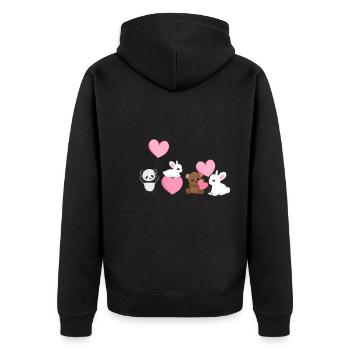 Animaux Panda Lapin Ours Chers Militants des Droits des Animaux - Veste à capuche bio Premium Unisexe - noir - Dos - Nico (187cm)